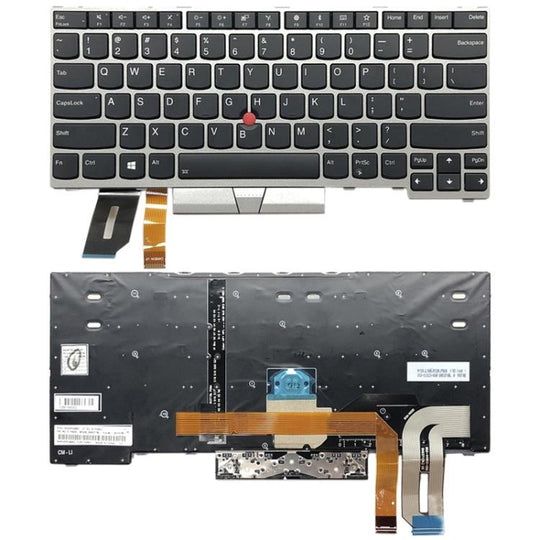 Tastatur mit US-Hintergrundbeleuchtung für Lenovo ThinkPad E480 L480 L380 Yoga T480s (Silber)