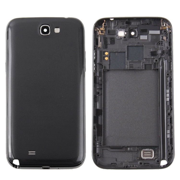For Galaxy Note II / N7100 Middle Frame Bezel + Battery Back Cover (Black) - Back Cover by buy2fix | Online Shopping UK | buy2fix