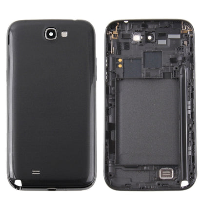 For Galaxy Note II / N7100 Middle Frame Bezel + Battery Back Cover (Black) - Back Cover by buy2fix | Online Shopping UK | buy2fix