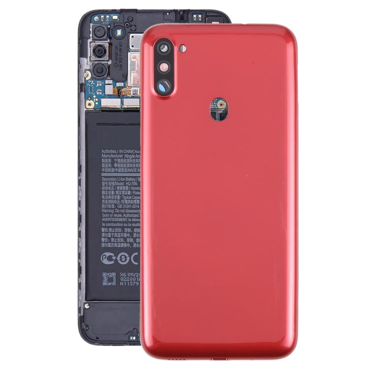 For Samsung Galaxy A11 SM-A115F Back Cover with Camera Lens Cover(Red) - Back Cover by buy2fix | Online Shopping UK | buy2fix