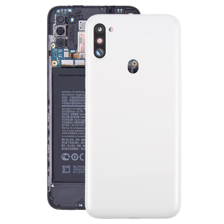 For Samsung Galaxy A11 SM-A115F Back Cover with Camera Lens Cover(White) - Back Cover by buy2fix | Online Shopping UK | buy2fix