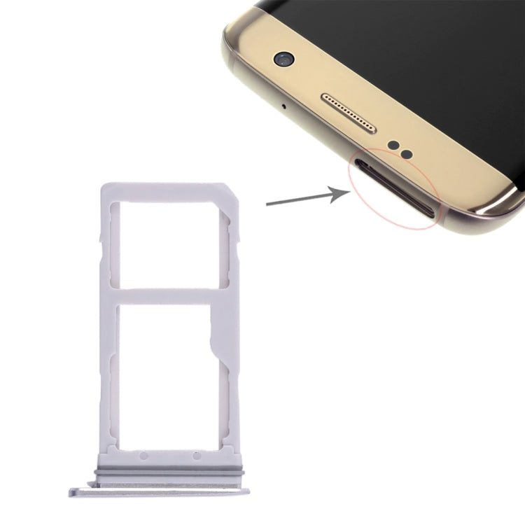 For Galaxy S7 Edge 2 SIM Card Tray / Micro SD Card Tray (White) - Card Tray by buy2fix | Online Shopping UK | buy2fix