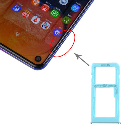 For Samsung Galaxy A60 SIM Card Tray + SIM Card Tray / Micro SD Card Tray (Baby Blue) - Card Tray by buy2fix | Online Shopping UK | buy2fix