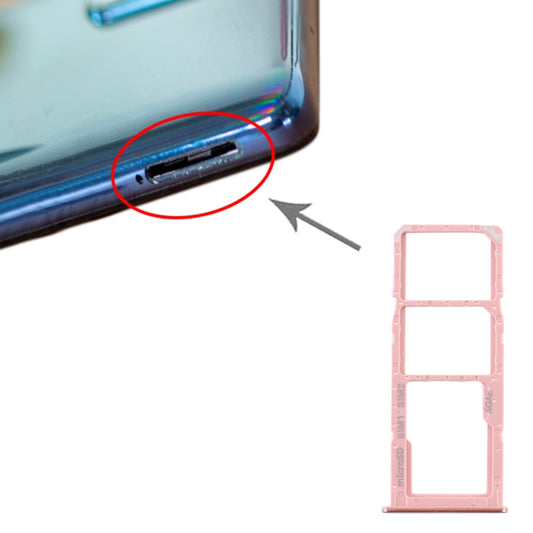 For Samsung Galaxy A71 SIM Card Tray + SIM Card Tray + Micro SD Card Tray (Pink) - Card Tray by buy2fix | Online Shopping UK | buy2fix