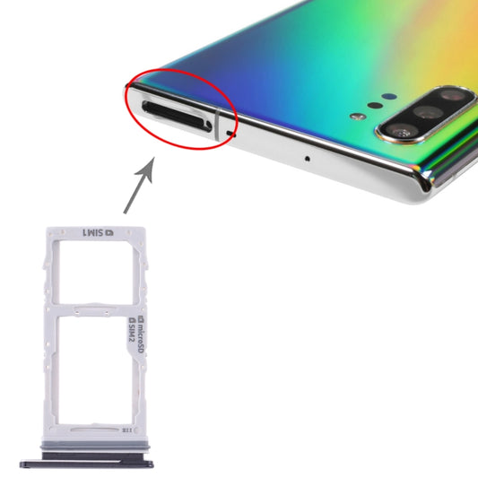 For Samsung Galaxy Note10+ SIM Card Tray + SIM Card Tray / Micro SD Card Tray (Black) - Card Tray by buy2fix | Online Shopping UK | buy2fix