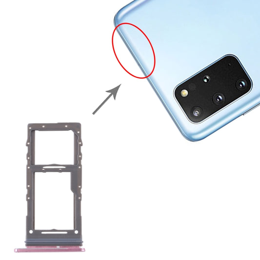 For Samsung Galaxy S20+ / Galaxy S20 Ultra SIM Card Tray + Micro SD Card Tray (Pink) - Card Tray by buy2fix | Online Shopping UK | buy2fix