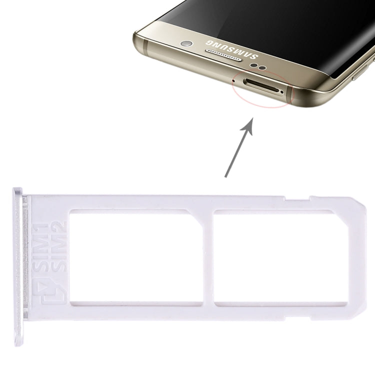 For Galaxy S6 Edge plus / S6 Edge+ 2 SIM Card Tray (Silver) - Card Tray by buy2fix | Online Shopping UK | buy2fix
