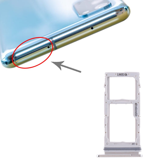 For Samsung Galaxy S20 SIM Card Tray + SIM Card Tray / Micro SD Card Tray (White) - Card Tray by buy2fix | Online Shopping UK | buy2fix