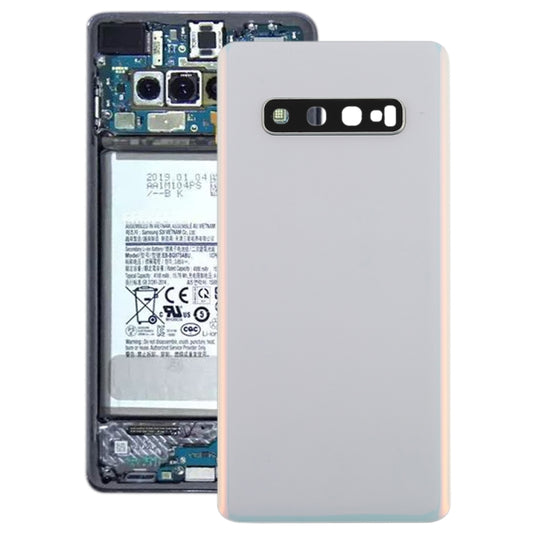 For Galaxy S10+ Battery Back Cover with Camera Lens (White) - Back Cover by buy2fix | Online Shopping UK | buy2fix