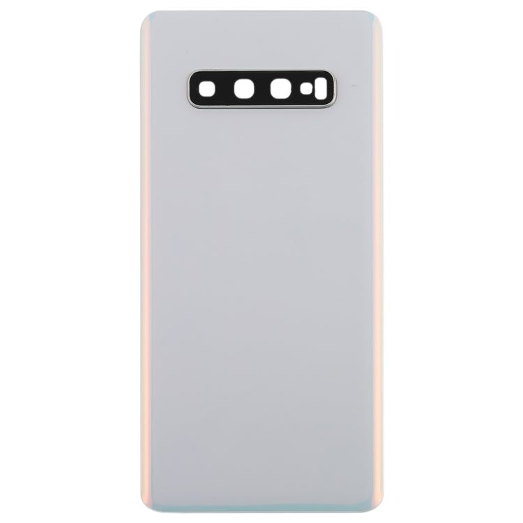 For Galaxy S10+ Battery Back Cover with Camera Lens (White) - Back Cover by buy2fix | Online Shopping UK | buy2fix