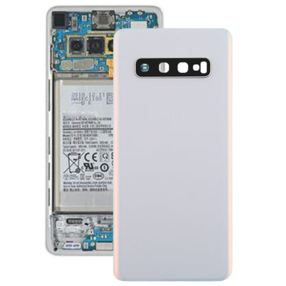 For Galaxy S10 Battery Back Cover with Camera Lens (White) - Back Cover by buy2fix | Online Shopping UK | buy2fix