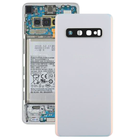 For Galaxy S10 Battery Back Cover with Camera Lens (White) - Back Cover by buy2fix | Online Shopping UK | buy2fix
