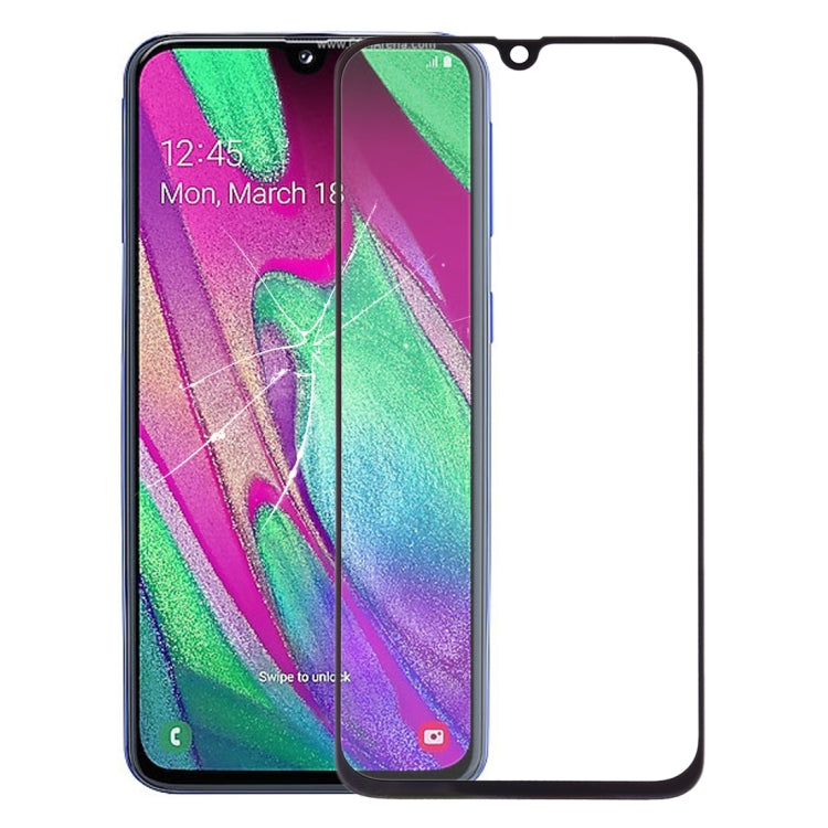 For Galaxy A40 Front Screen Outer Glass Lens (Black) - Outer Glass Lens by buy2fix | Online Shopping UK | buy2fix