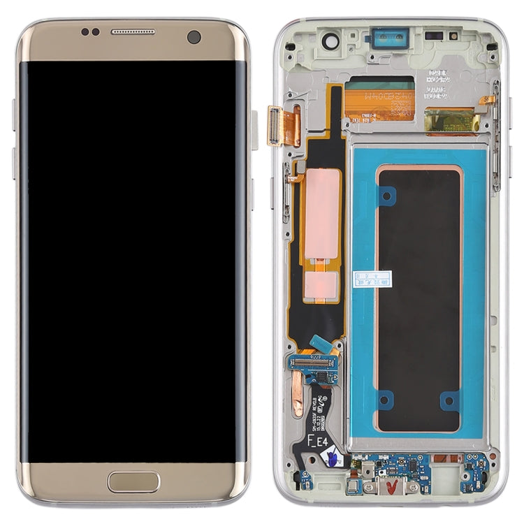 Original Super AMOLED Material LCD Screen and Digitizer Full Assembly(with Frame / Charging Port Flex Cable / Power Button Flex Cable / Volume Button Flex Cable) for Galaxy S7 Edge / G935F / G935FD(Gold) - LCD Screen by buy2fix | Online Shopping UK | buy2fix