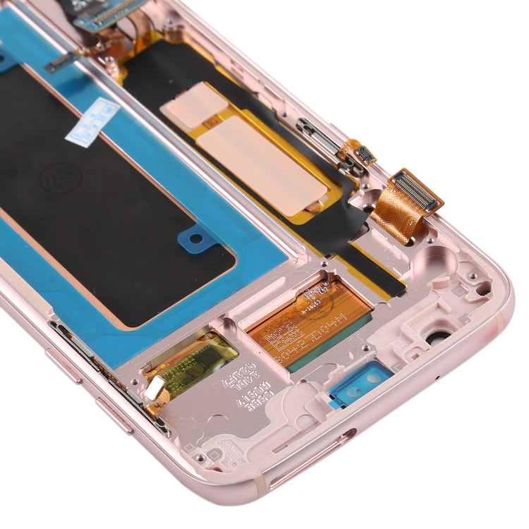 Original Super AMOLED Material LCD Screen and Digitizer Full Assembly(with Frame / Charging Port Flex Cable / Power Button Flex Cable / Volume Button Flex Cable) for Galaxy S7 Edge / G935F / G935FD(Rose Gold) - LCD Screen by buy2fix | Online Shopping UK | buy2fix