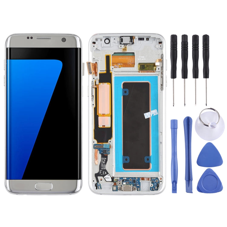 Original Super AMOLED Material LCD Screen and Digitizer Full Assembly(with Frame / Charging Port Flex Cable / Power Button Flex Cable / Volume Button Flex Cable) for Galaxy S7 Edge / G935F / G935FD(Silver) - LCD Screen by buy2fix | Online Shopping UK | buy2fix