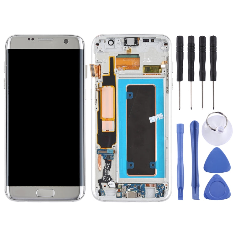 Original Super AMOLED Material LCD Screen and Digitizer Full Assembly(with Frame / Charging Port Flex Cable / Power Button Flex Cable / Volume Button Flex Cable) for Galaxy S7 Edge / G935F / G935FD(Silver) - LCD Screen by buy2fix | Online Shopping UK | buy2fix