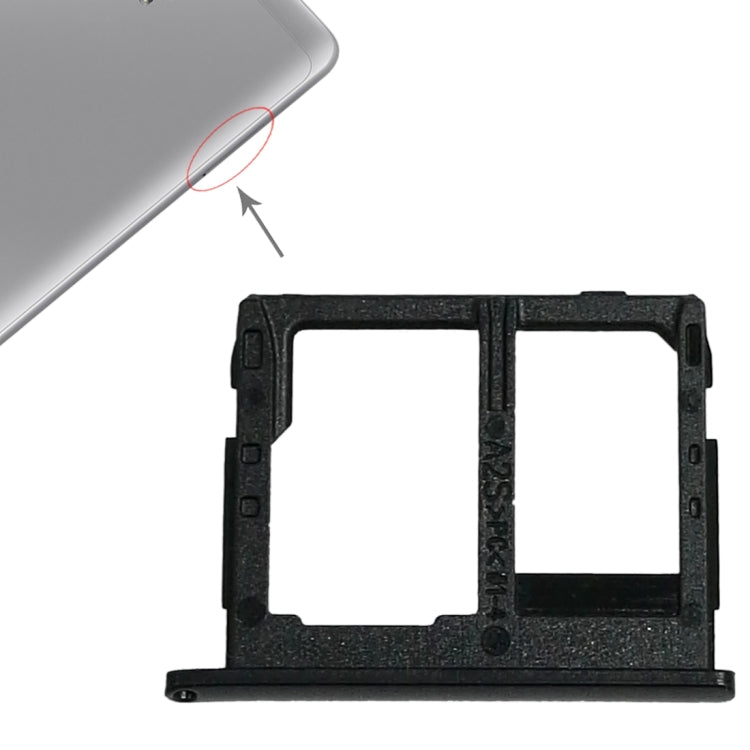 For Galaxy Tab A 8.0 / T380 / T385 SIM Card Tray +  Micro SD Card Tray (Black) - Card Tray by buy2fix | Online Shopping UK | buy2fix