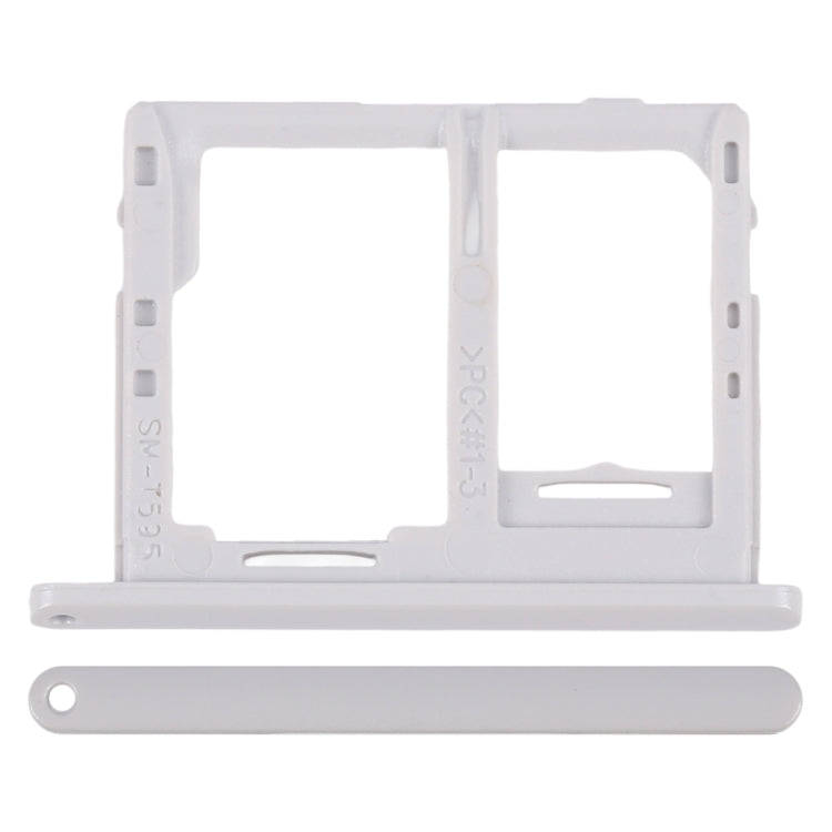 For Galaxy Tab A 10.5 inch T595 4G SIM Card Tray + Micro SD Card Tray (White) - Card Tray by buy2fix | Online Shopping UK | buy2fix