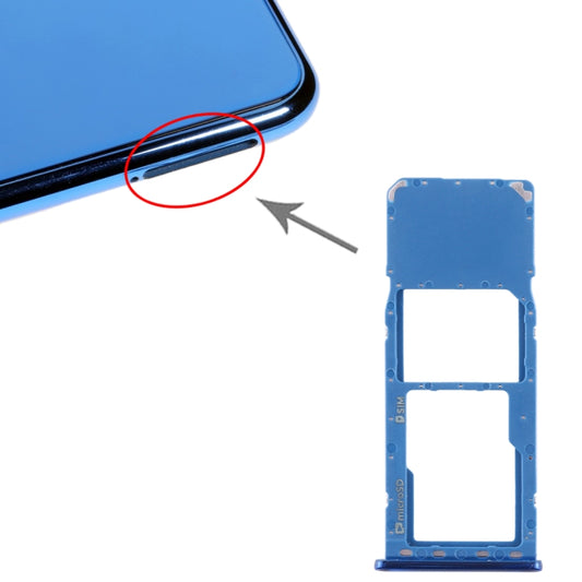 For Galaxy A7 (2018) / A750F SIM Card Tray + Micro SD Card Tray (Blue) - Card Tray by buy2fix | Online Shopping UK | buy2fix