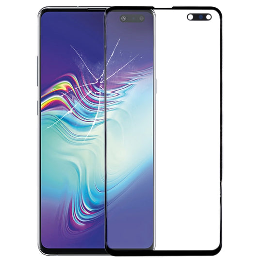For Galaxy S10 5G  Front Screen Outer Glass Lens (Black)