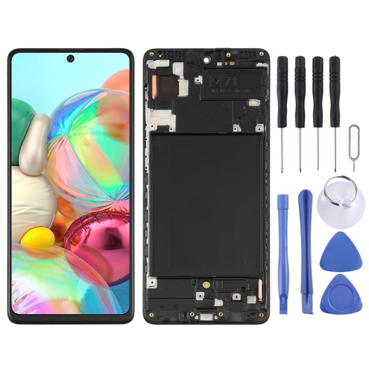 Original Super AMOLED LCD Screen for Galaxy A71 Digitizer Full Assembly with Frame (Black) - LCD Screen by buy2fix | Online Shopping UK | buy2fix