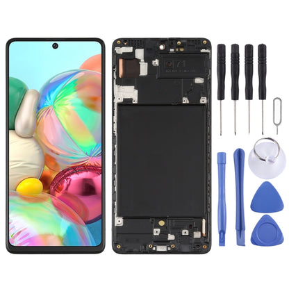Original Super AMOLED LCD Screen for Galaxy A71 Digitizer Full Assembly with Frame (Black) - LCD Screen by buy2fix | Online Shopping UK | buy2fix