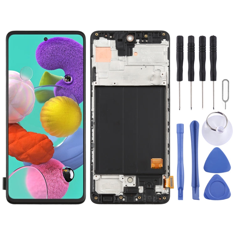 Original Super AMOLED LCD Screen for Galaxy A51 4G Digitizer Full Assembly with Frame (Black) - LCD Screen by buy2fix | Online Shopping UK | buy2fix
