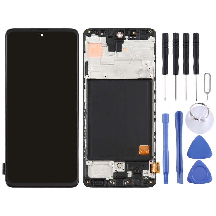 Original Super AMOLED LCD Screen for Galaxy A51 4G Digitizer Full Assembly with Frame (Black) - LCD Screen by buy2fix | Online Shopping UK | buy2fix