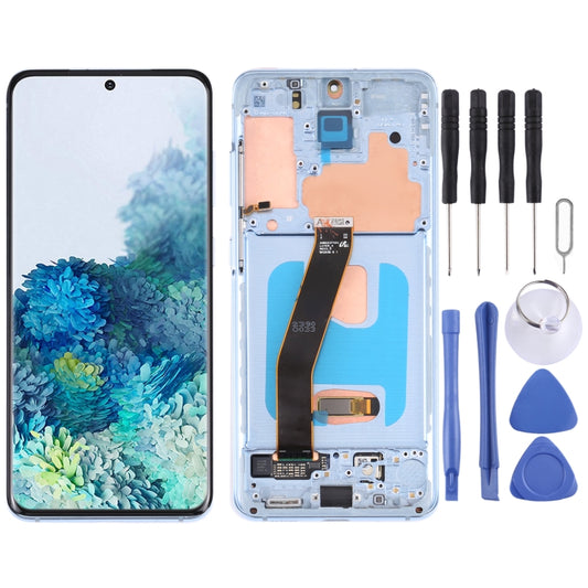 Original Dynamic AMOLED Material LCD Screen and Digitizer Full Assembly with Frame for Samsung Galaxy S20 4G SM-G980(Blue) - LCD Screen by buy2fix | Online Shopping UK | buy2fix
