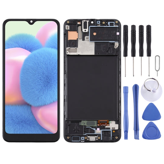TFT LCD Screen for Samsung Galaxy A30s  Digitizer Full Assembly with Frame (Black)
