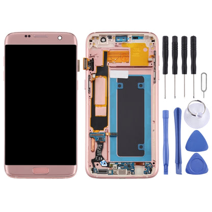 OLED LCD Screen for Samsung Galaxy S7 Edge / SM-G935F Digitizer Full Assembly with Frame (Pink) - LCD Screen by buy2fix | Online Shopping UK | buy2fix