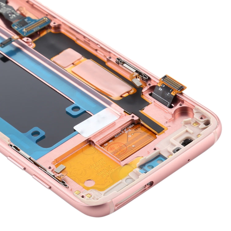 OLED LCD Screen for Samsung Galaxy S7 Edge / SM-G935F Digitizer Full Assembly with Frame (Pink) - LCD Screen by buy2fix | Online Shopping UK | buy2fix