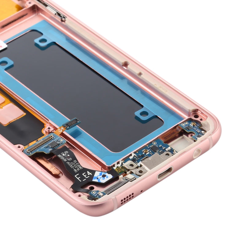 OLED LCD Screen for Samsung Galaxy S7 Edge / SM-G935F Digitizer Full Assembly with Frame (Pink) - LCD Screen by buy2fix | Online Shopping UK | buy2fix