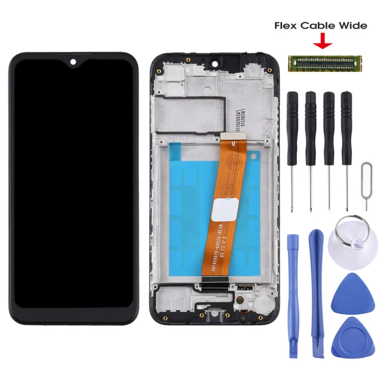 For Samsung Galaxy A01 SM-A015M OEM LCD Screen (Flex Cable Wide) Digitizer Full Assembly with Frame (Black) - LCD Screen by buy2fix | Online Shopping UK | buy2fix