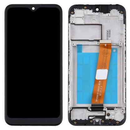 For Samsung Galaxy A01 SM-A015M OEM LCD Screen (Flex Cable Wide) Digitizer Full Assembly with Frame (Black) - LCD Screen by buy2fix | Online Shopping UK | buy2fix