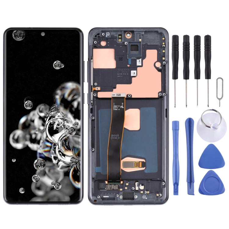 Original Super AMOLED LCD Screen for Samsung Galaxy S20 Ultra 4G/S20 Ultra 5G Digitizer Full Assembly with Frame (Black) - LCD Screen by buy2fix | Online Shopping UK | buy2fix