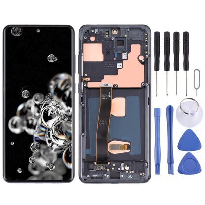 Original Super AMOLED LCD Screen for Samsung Galaxy S20 Ultra 4G/S20 Ultra 5G Digitizer Full Assembly with Frame (Black) - LCD Screen by buy2fix | Online Shopping UK | buy2fix