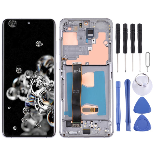Original Super AMOLED LCD Screen for Samsung Galaxy S20 Ultra 4G/S20 Ultra 5G Digitizer Full Assembly with Frame (Grey) - LCD Screen by buy2fix | Online Shopping UK | buy2fix