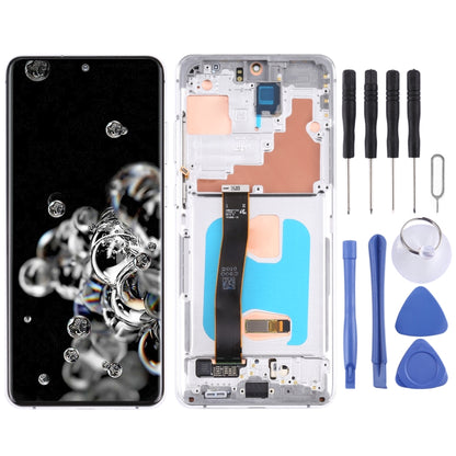 Original Super AMOLED LCD Screen for Samsung Galaxy S20 Ultra 4G/S20 Ultra 5G Digitizer Full Assembly with Frame (Silver) - LCD Screen by buy2fix | Online Shopping UK | buy2fix