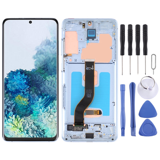 Original Super AMOLED LCD Screen for Samsung Galaxy S20+ 5G SM-G986B/G985 Digitizer Full Assembly with Frame (Blue)