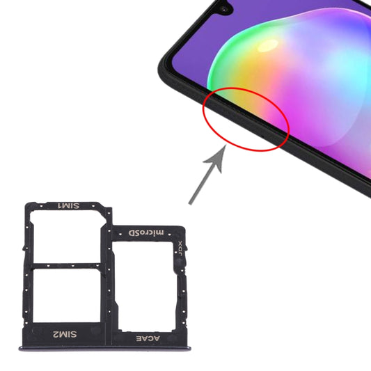 For Samsung Galaxy A315 / A31 SIM Card Tray + SIM Card Tray + Micro SD Card Tray (Black) - Card Tray by buy2fix | Online Shopping UK | buy2fix