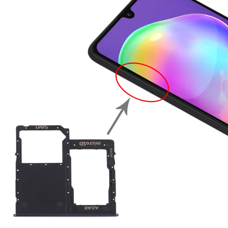 For Samsung Galaxy A31 SIM Card Tray + Micro SD Card Tray (Black) - Card Tray by buy2fix | Online Shopping UK | buy2fix