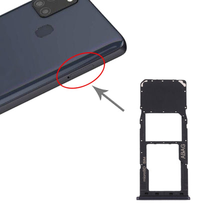 For Samsung Galaxy A21s SIM Card Tray + Micro SD Card Tray (Black) - Card Tray by buy2fix | Online Shopping UK | buy2fix