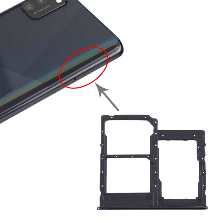 For Samsung Galaxy A41 / A415 SIM Card Tray + SIM Card Tray + Micro SD Card Tray (Black) - Card Tray by buy2fix | Online Shopping UK | buy2fix