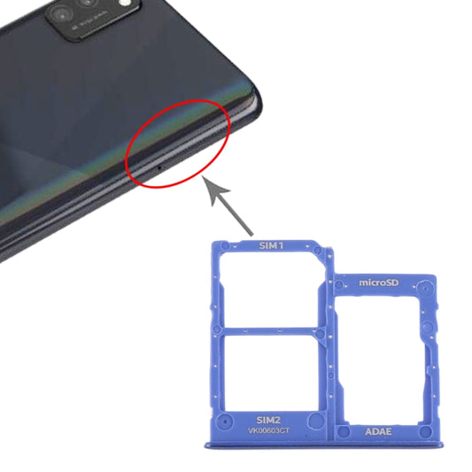 For Samsung Galaxy A41 / A415 SIM Card Tray + SIM Card Tray + Micro SD Card Tray (Blue) - Card Tray by buy2fix | Online Shopping UK | buy2fix