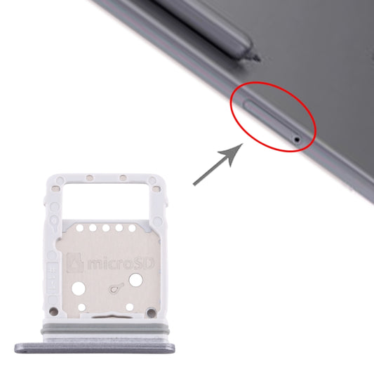 For Samsung Galaxy Tab S6 SM-T860 SIM Card Tray + Micro SD Card Tray (Silver) - Card Tray by buy2fix | Online Shopping UK | buy2fix