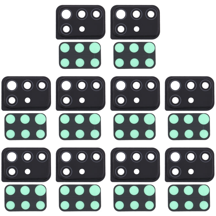 For Samsung Galaxy A51 10pcs Camera Lens Cover (Black) - Camera Series by buy2fix | Online Shopping UK | buy2fix