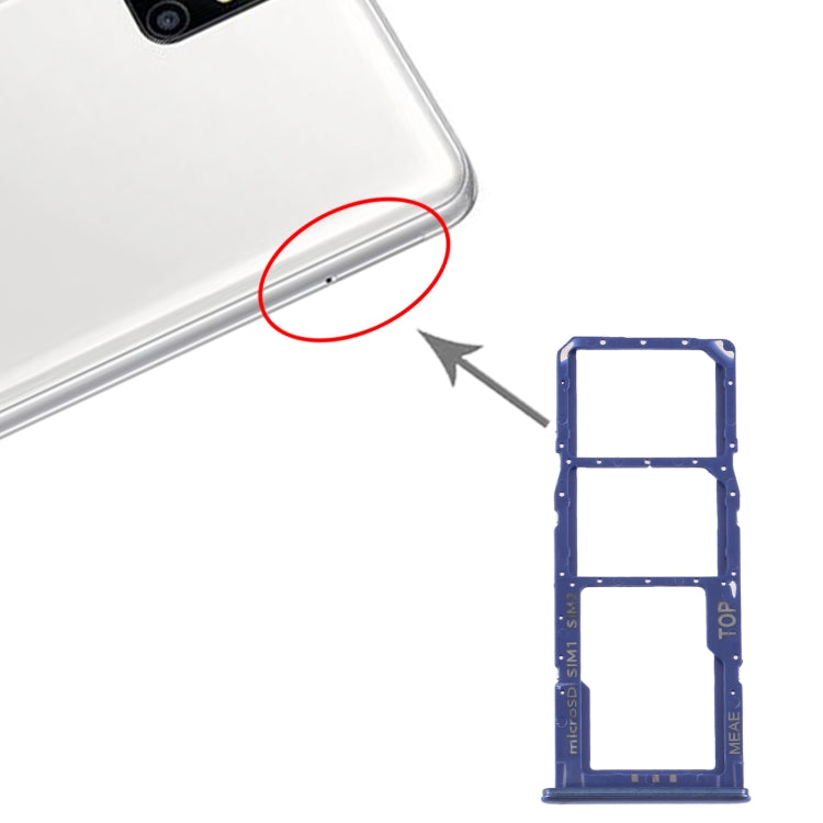 For Samsung Galaxy M51 SM-M515 SIM Card Tray + SIM Card Tray + Micro SD Card Tray (Blue) - Card Tray by buy2fix | Online Shopping UK | buy2fix