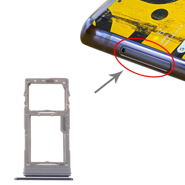 For Samsung Galaxy Note 10 Lite SM-N770 SIM Card Tray + Micro SD Card Tray (Black) - Card Tray by buy2fix | Online Shopping UK | buy2fix